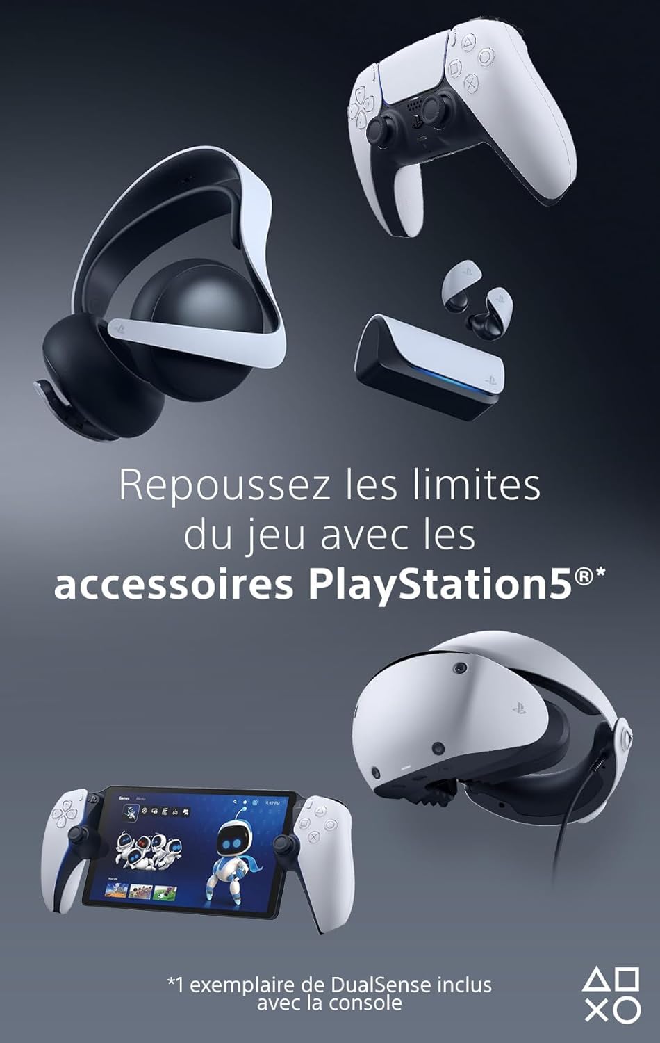 Sony, Console PlayStation 5 Édition Standard 1 To avec lecteur Blu-ray 4K, SSD Ultra-Rapide, Audio 3D, Ray Tracing, 1 Manette DualSense avec Retour Haptique et Gâchettes Adaptatives, Couleur : Blanche