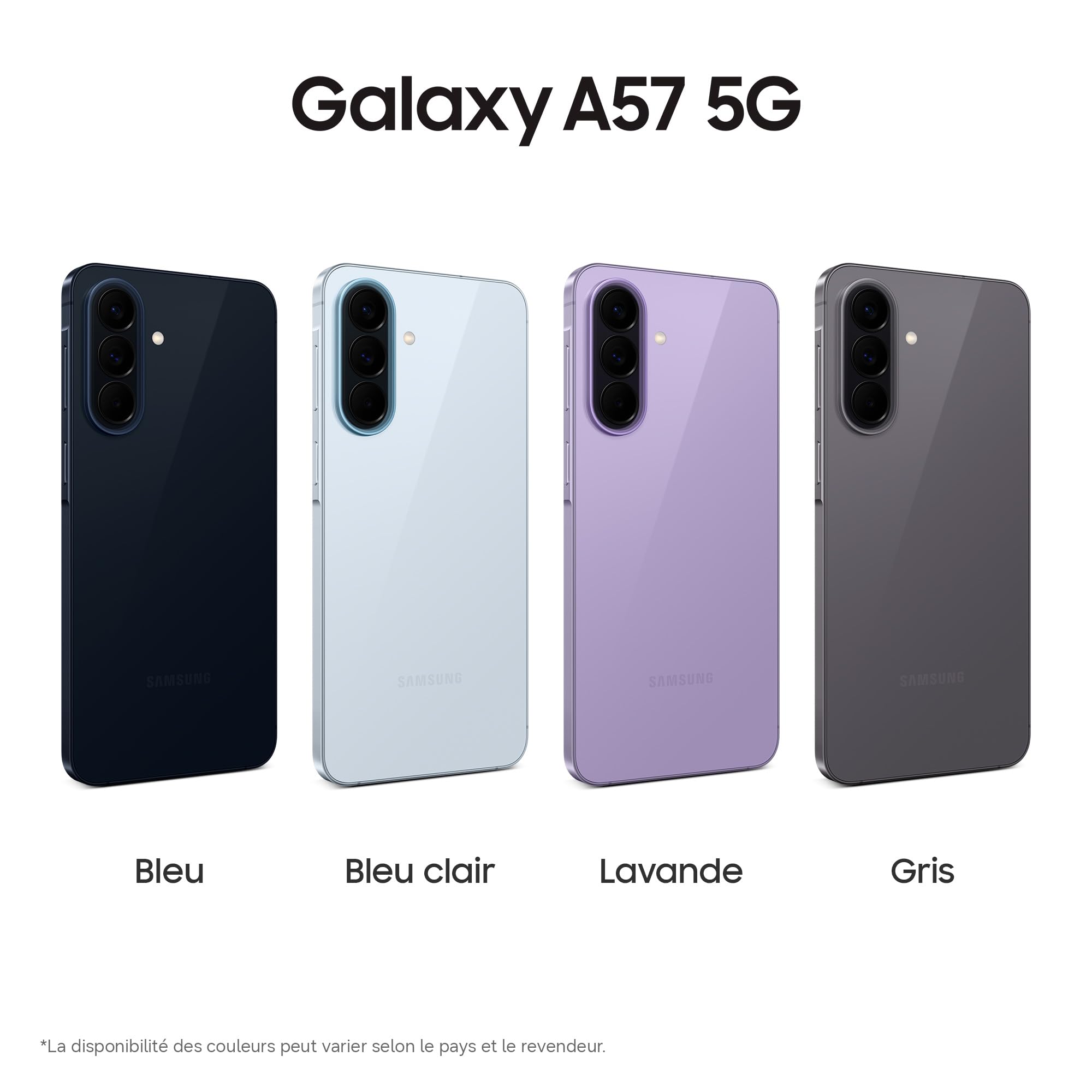 Samsung Galaxy A57 5G, Smartphone Android 5G avec l'IA Accessible à Tous, 256 Go, RAM 8 Go, Chargeur Secteur Rapide 25W Inclus, Smartphone déverrouillé, Lavande, Version FR
