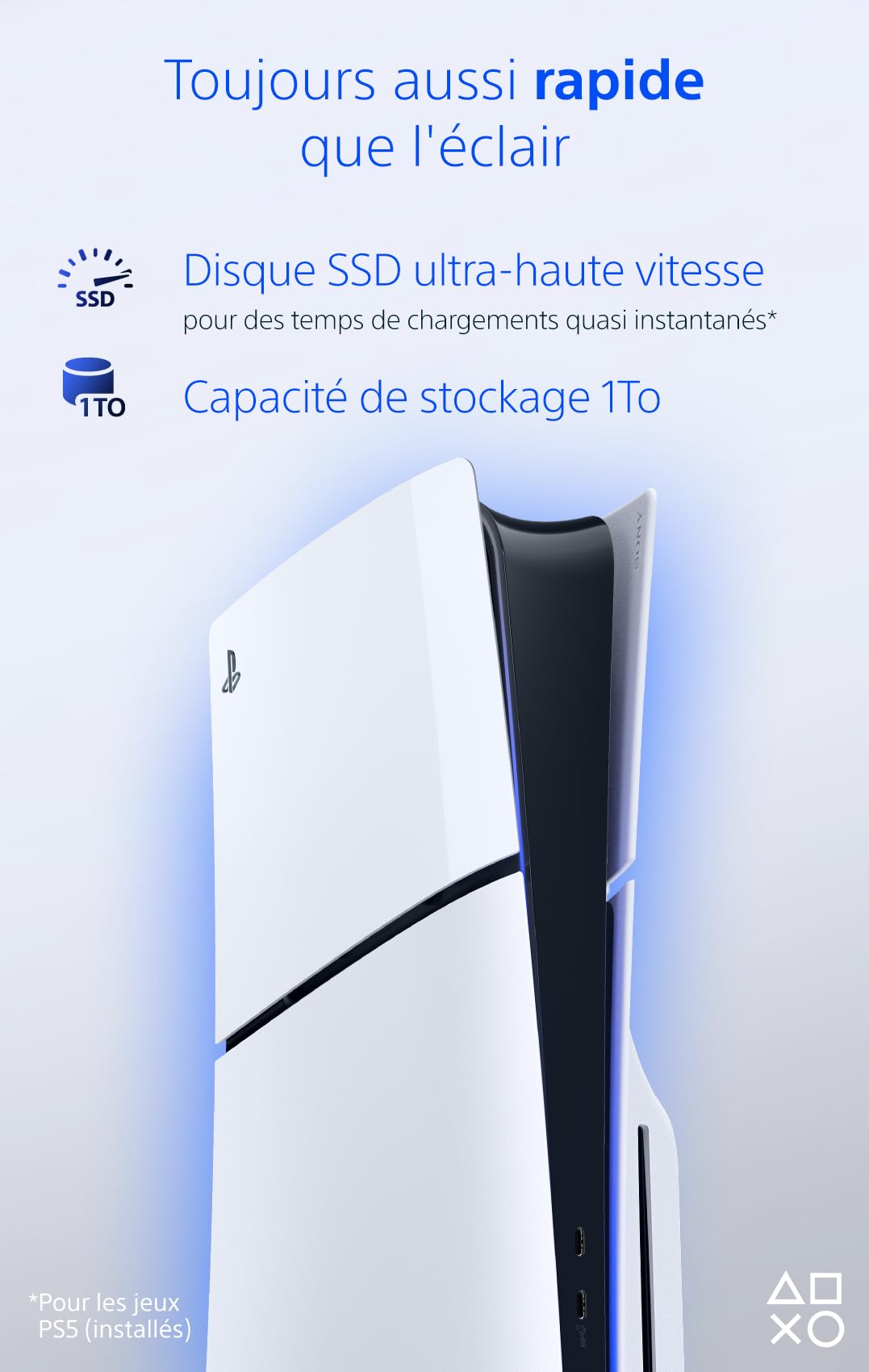 Sony, Console PlayStation 5 Édition Standard 1 To avec lecteur Blu-ray 4K, SSD Ultra-Rapide, Audio 3D, Ray Tracing, 1 Manette DualSense avec Retour Haptique et Gâchettes Adaptatives, Couleur : Blanche