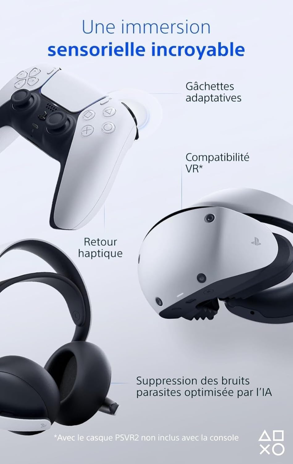 Sony, Console PlayStation 5 Édition Standard 1 To avec lecteur Blu-ray 4K, SSD Ultra-Rapide, Audio 3D, Ray Tracing, 1 Manette DualSense avec Retour Haptique et Gâchettes Adaptatives, Couleur : Blanche