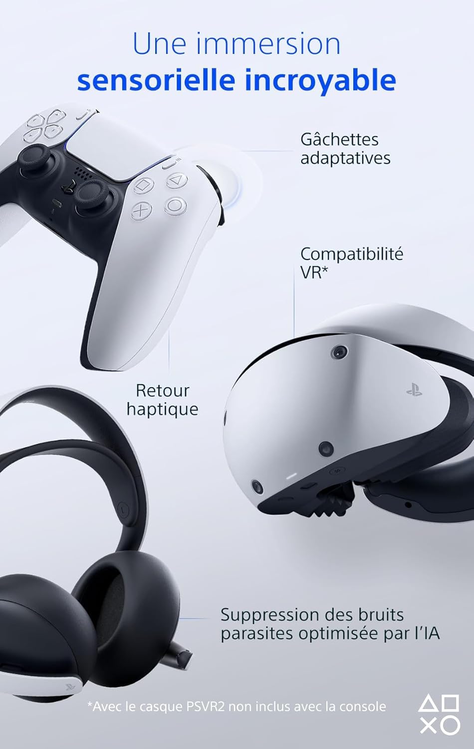 Sony, Console PlayStation 5 Édition Standard 1 To avec lecteur Blu-ray 4K, SSD Ultra-Rapide, Audio 3D, Ray Tracing, 1 Manette DualSense avec Retour Haptique et Gâchettes Adaptatives, Couleur : Blanche