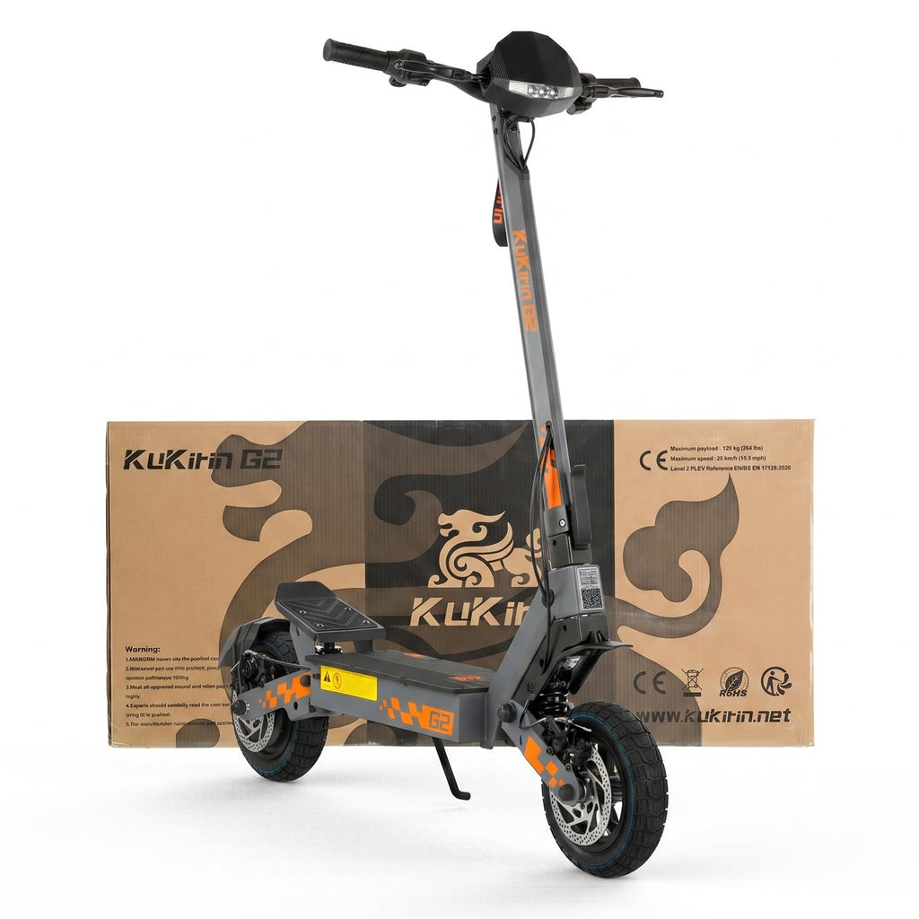 KuKirin Trotinette Électrique 48V 15.6Ah – 55km Autonomie Pliable Tout-Terrain avec Double Amortissement, Plateau Anti-Dérapant & LEDs
