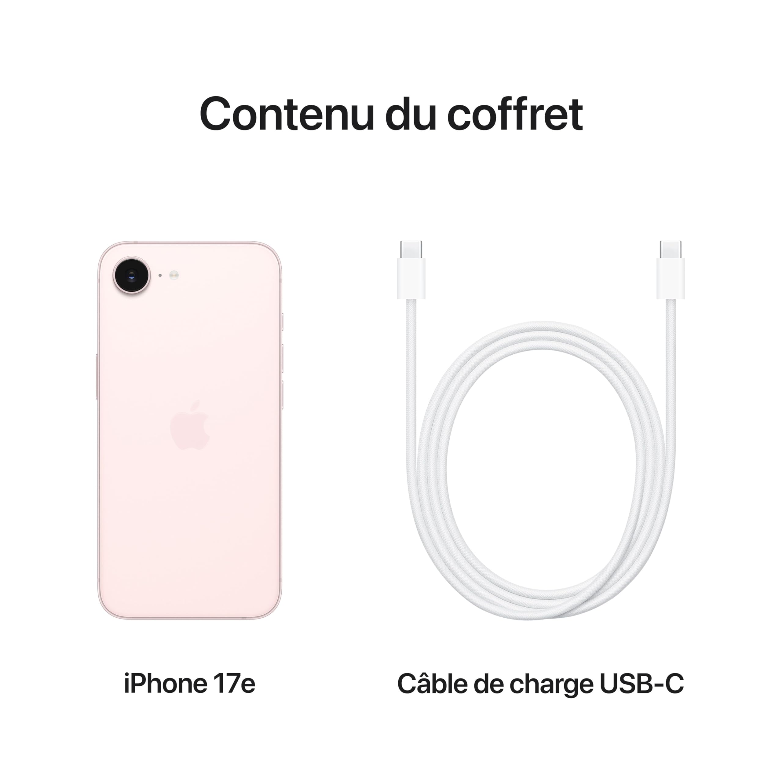 Apple iPhone 17e 512 Go : Écran Super Retina XDR 6,1 Pouces, Puce A19, Autonomie d’Une journée, Caméra Fusion 48 MP ; Rose poudré
