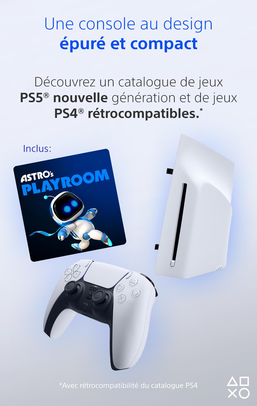 Sony, Console PlayStation 5 Édition Standard 1 To avec lecteur Blu-ray 4K, SSD Ultra-Rapide, Audio 3D, Ray Tracing, 1 Manette DualSense avec Retour Haptique et Gâchettes Adaptatives, Couleur : Blanche