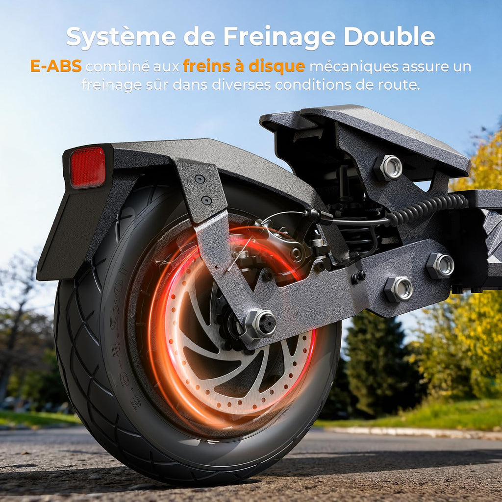 Ausom Gosoul 2 / L2 Max Trottinette Électrique Adultes, Autonomie 70KM/90KM, Freins à Disque avec E-ABS, Idéale pour Les Déplacements Urbains, 10" trotinette électrique Pliable Tout Terrain