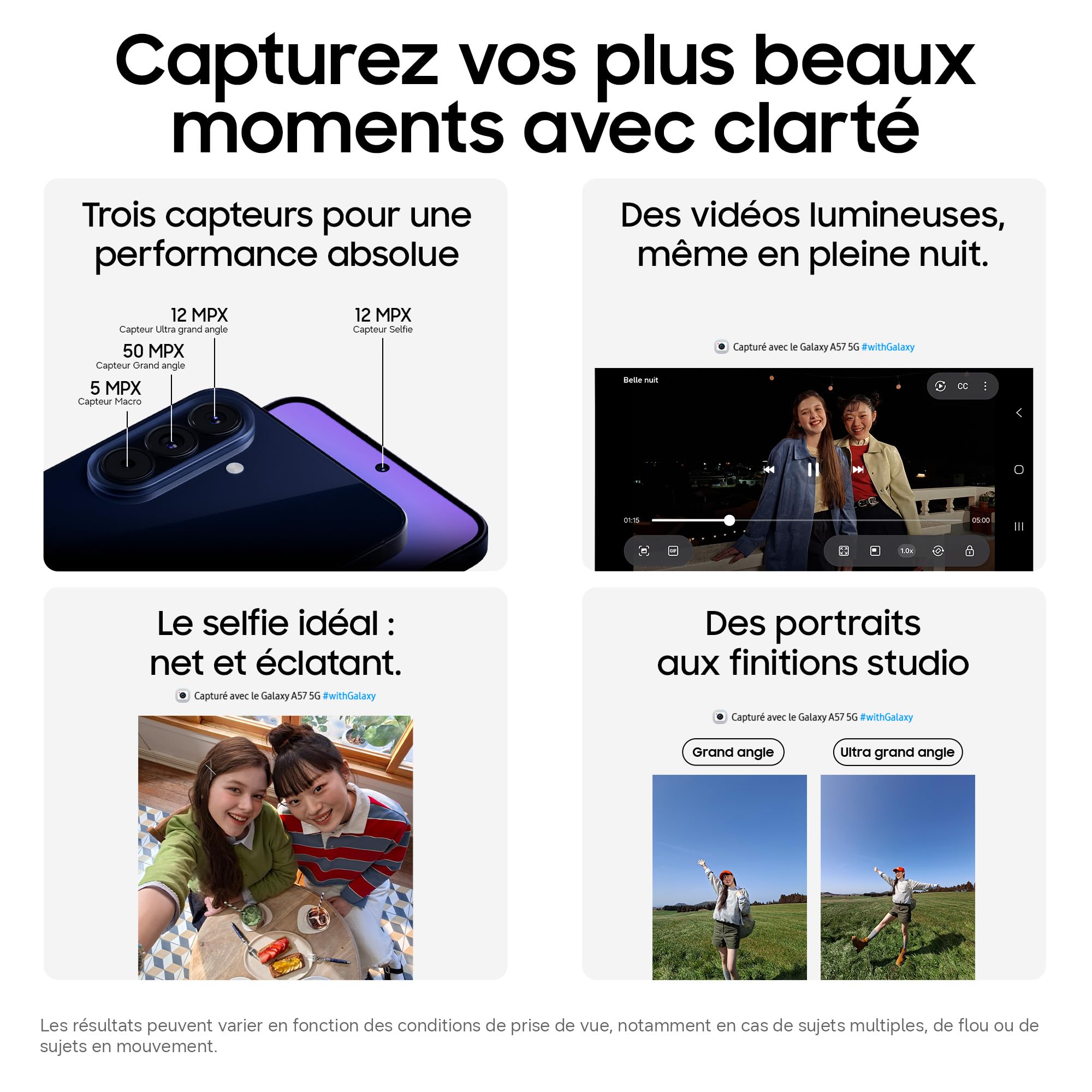 Samsung Galaxy A57 5G, Smartphone Android 5G avec l'IA Accessible à Tous, 256 Go, RAM 8 Go, Chargeur Secteur Rapide 25W Inclus, Smartphone déverrouillé, Lavande, Version FR