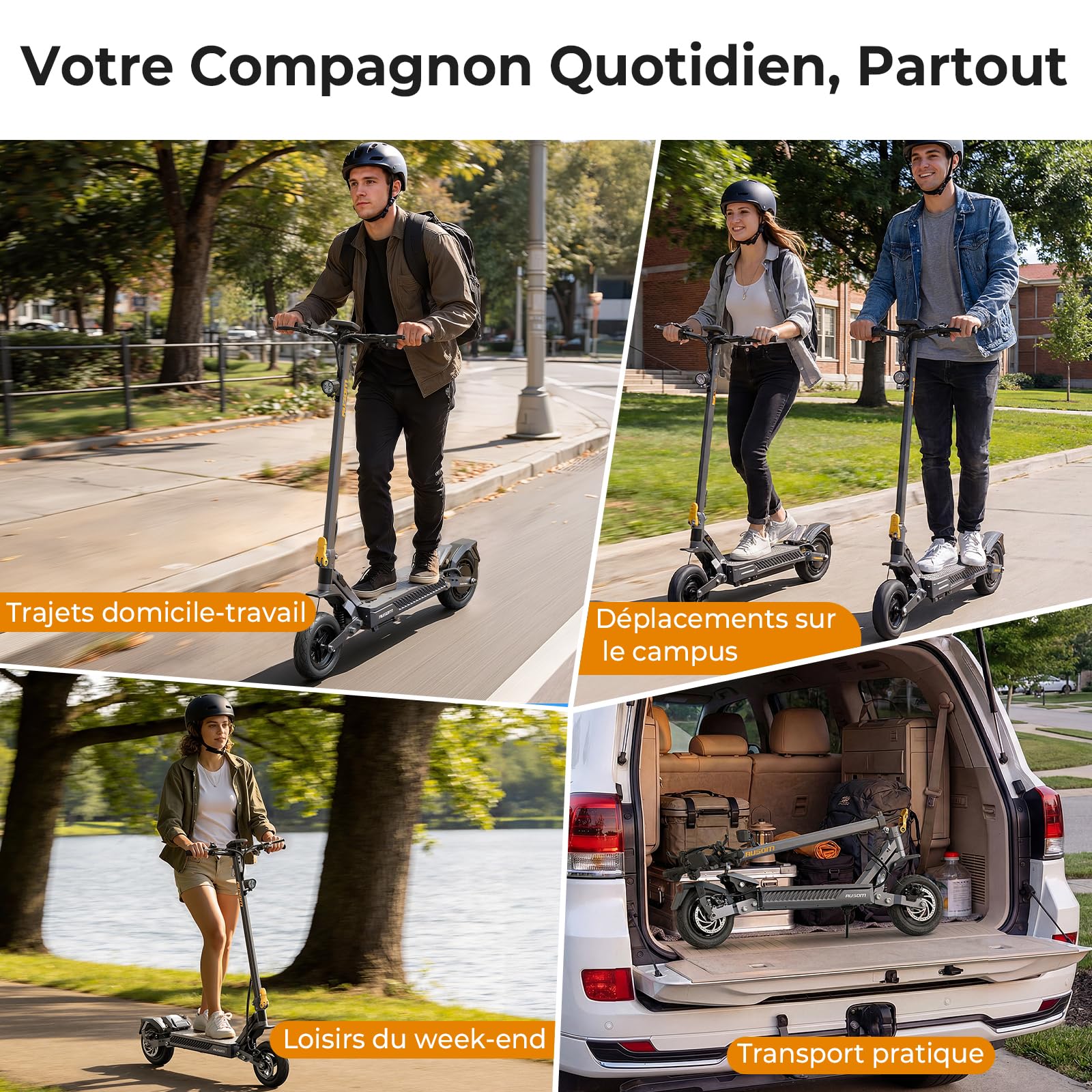 Ausom Gosoul 2 / L2 Max Trottinette Électrique Adultes, Autonomie 70KM/90KM, Freins à Disque avec E-ABS, Idéale pour Les Déplacements Urbains, 10" trotinette électrique Pliable Tout Terrain