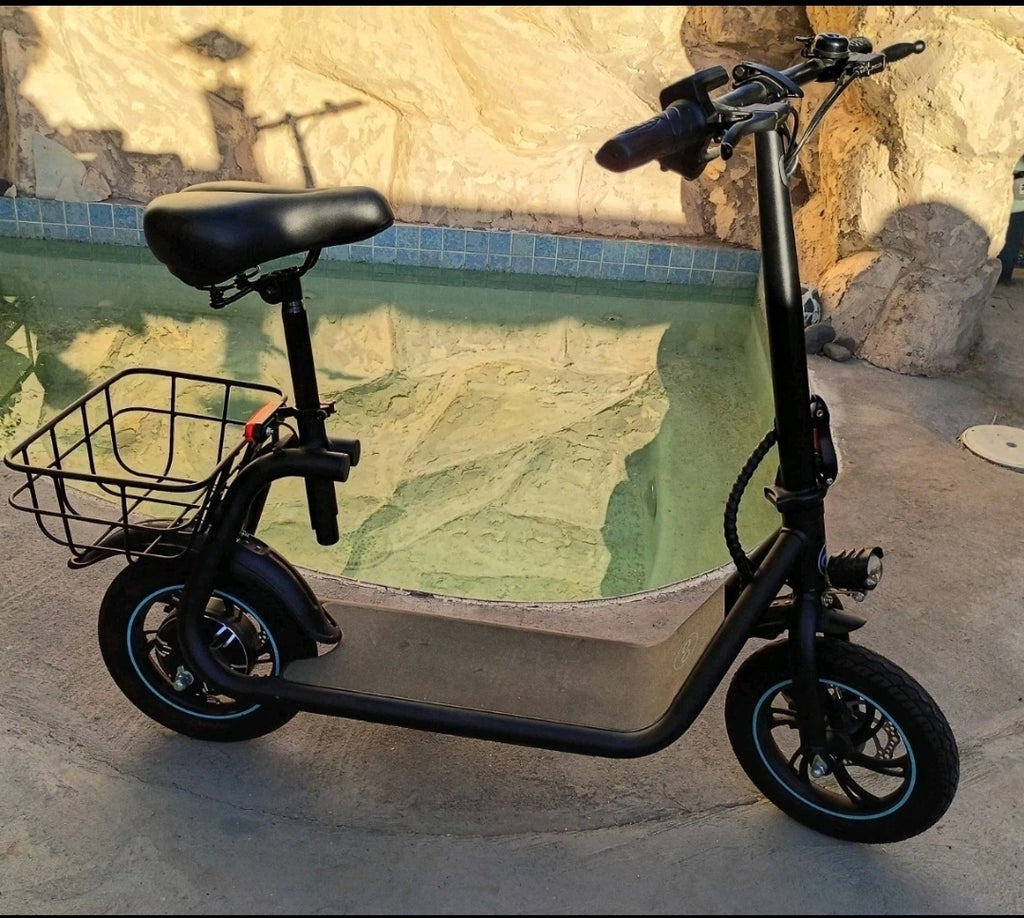 Trottinette Électrique Confort avec Siège & Panier – Seconde Main Certifiée
