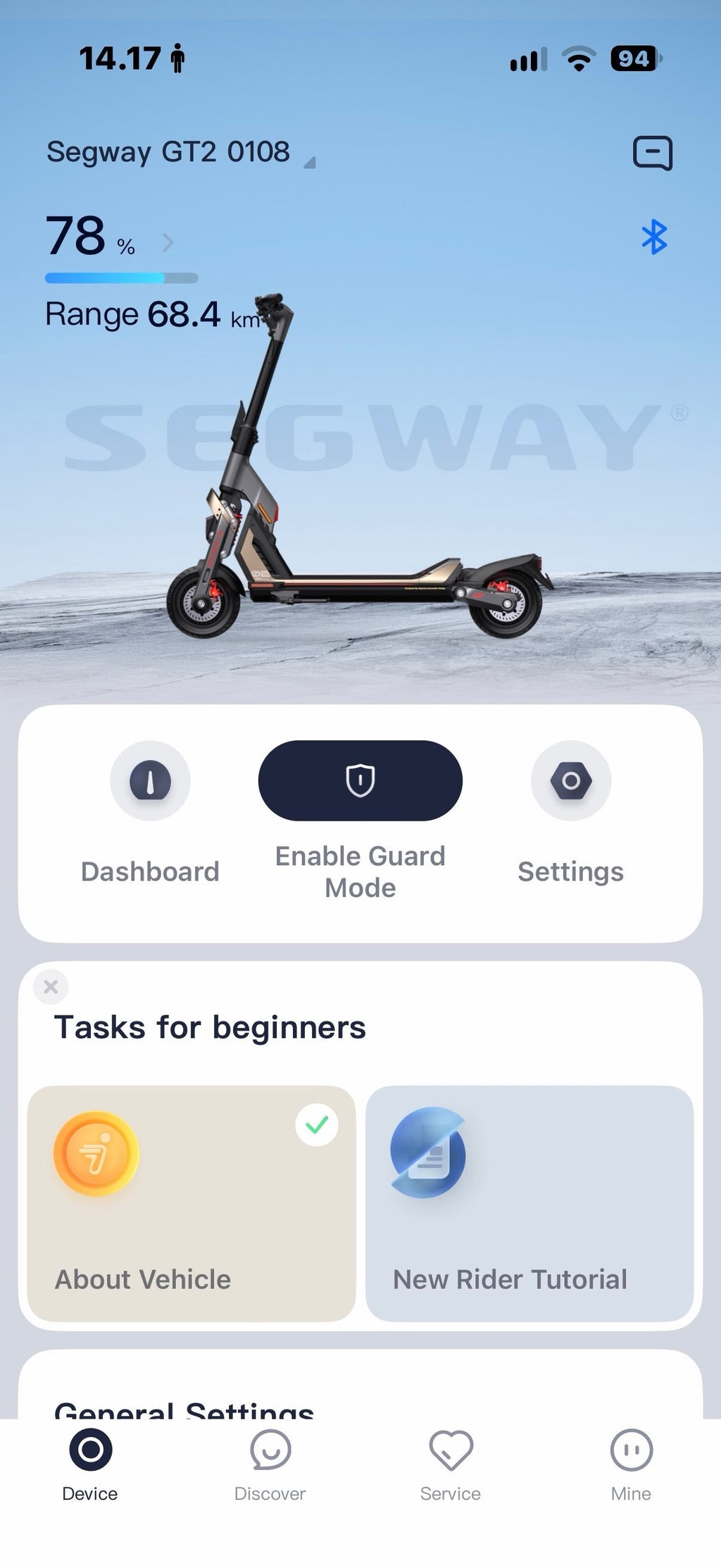 Trottinette électrique Segway Ninebot GT2P SuperScooter – Gris / Noir