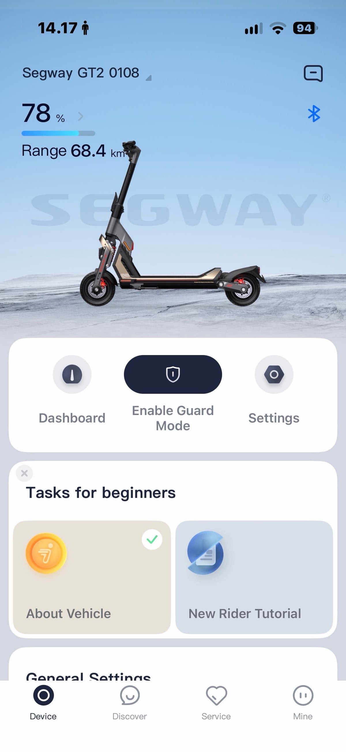 Trottinette électrique Segway Ninebot GT2P SuperScooter – Gris / Noir