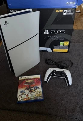 Console Sony PlayStation 5 Digital Edition (Slim) - Blanc + Jeu Inclus