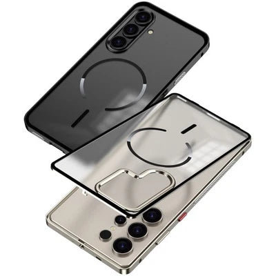 Coque Magnétique Bumper Métal Transparente – Samsung Galaxy S26 Ultra, S25, S24, S23
