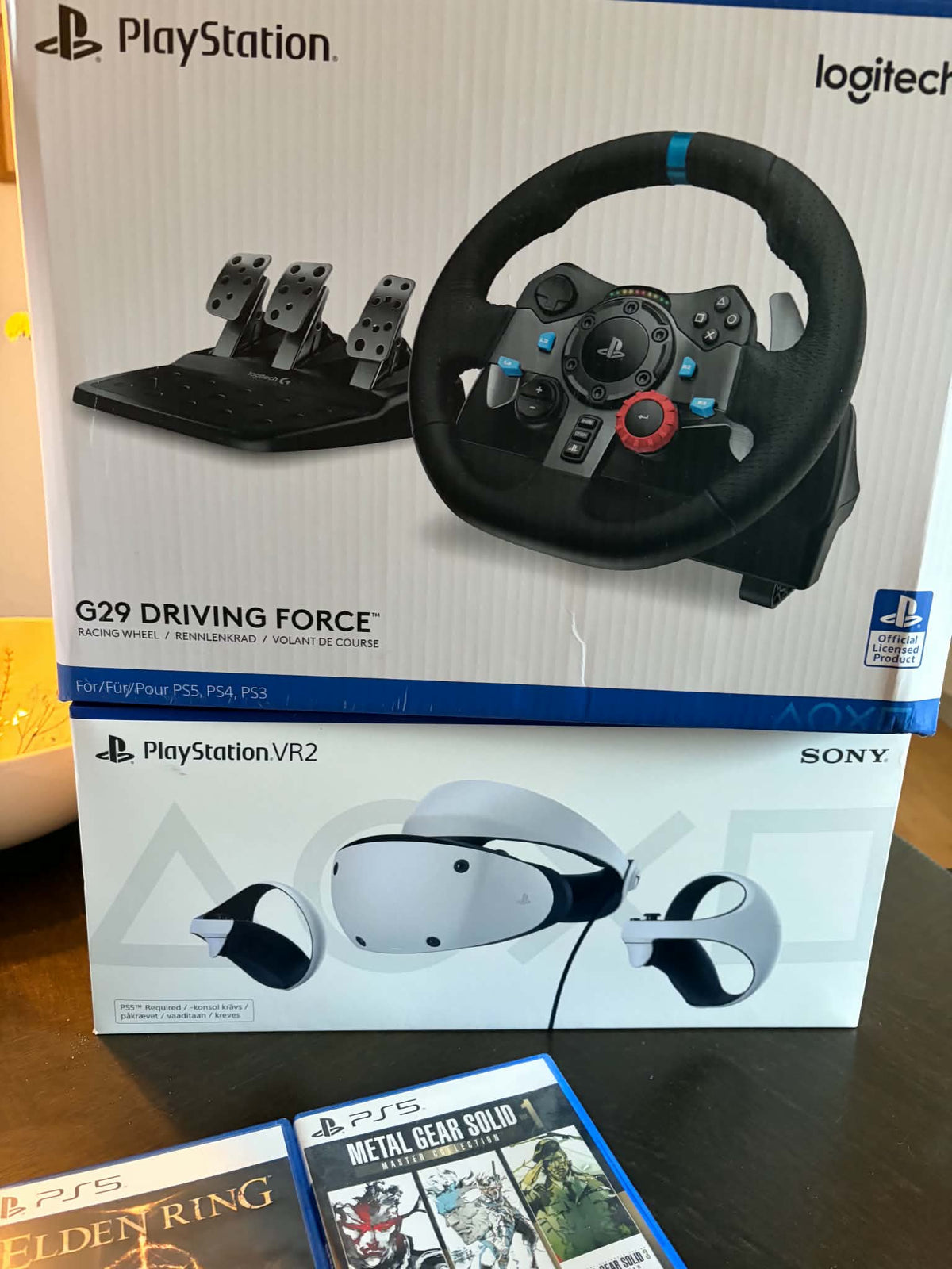 Pack Ultime PlayStation 5 – VR2 + Logitech G29 + SSD 2 To + Disque externe + 2 manettes & 6 jeux