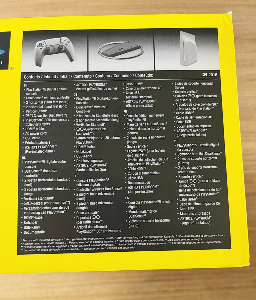 Pack PlayStation 5 Édition Numérique Slim 1 To – Édition Limitée 30ème Anniversaire + Lecteur de Disque Externe