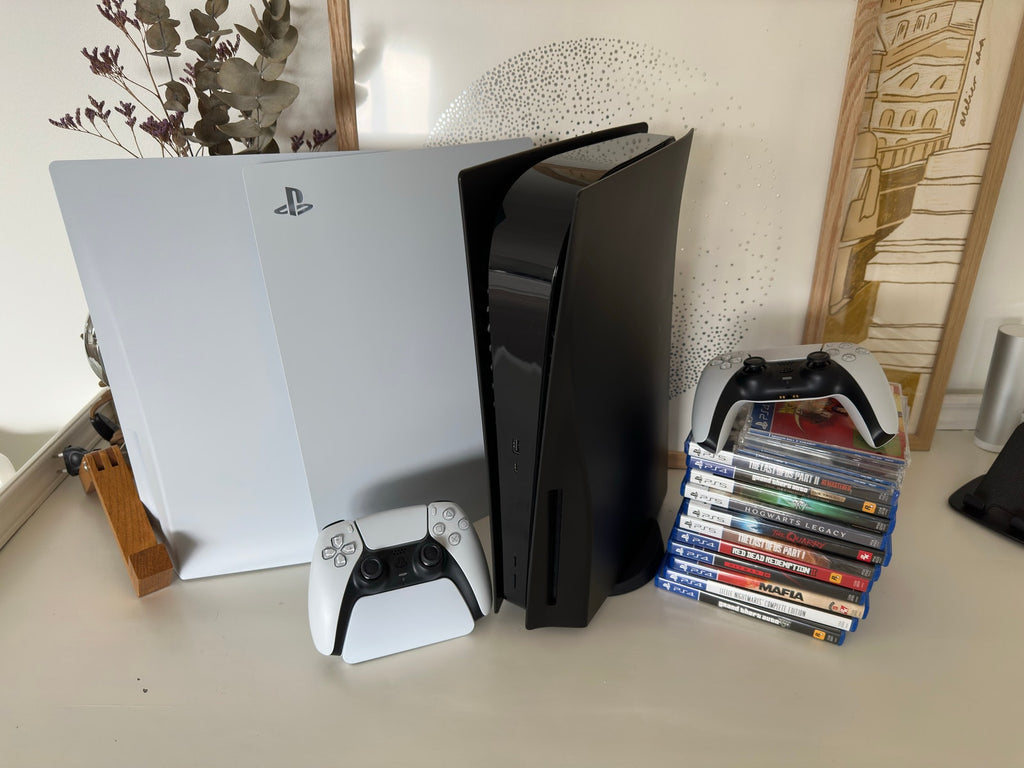 Pack Console Sony PlayStation 5 + 2 Manettes DualSense + Station de Charge Dual + Lot de Jeux