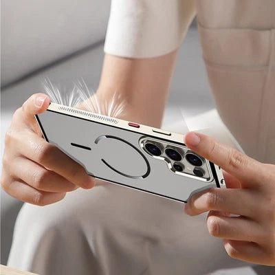 Coque Magnétique Bumper Métal Transparente – Samsung Galaxy S26 Ultra, S25, S24, S23