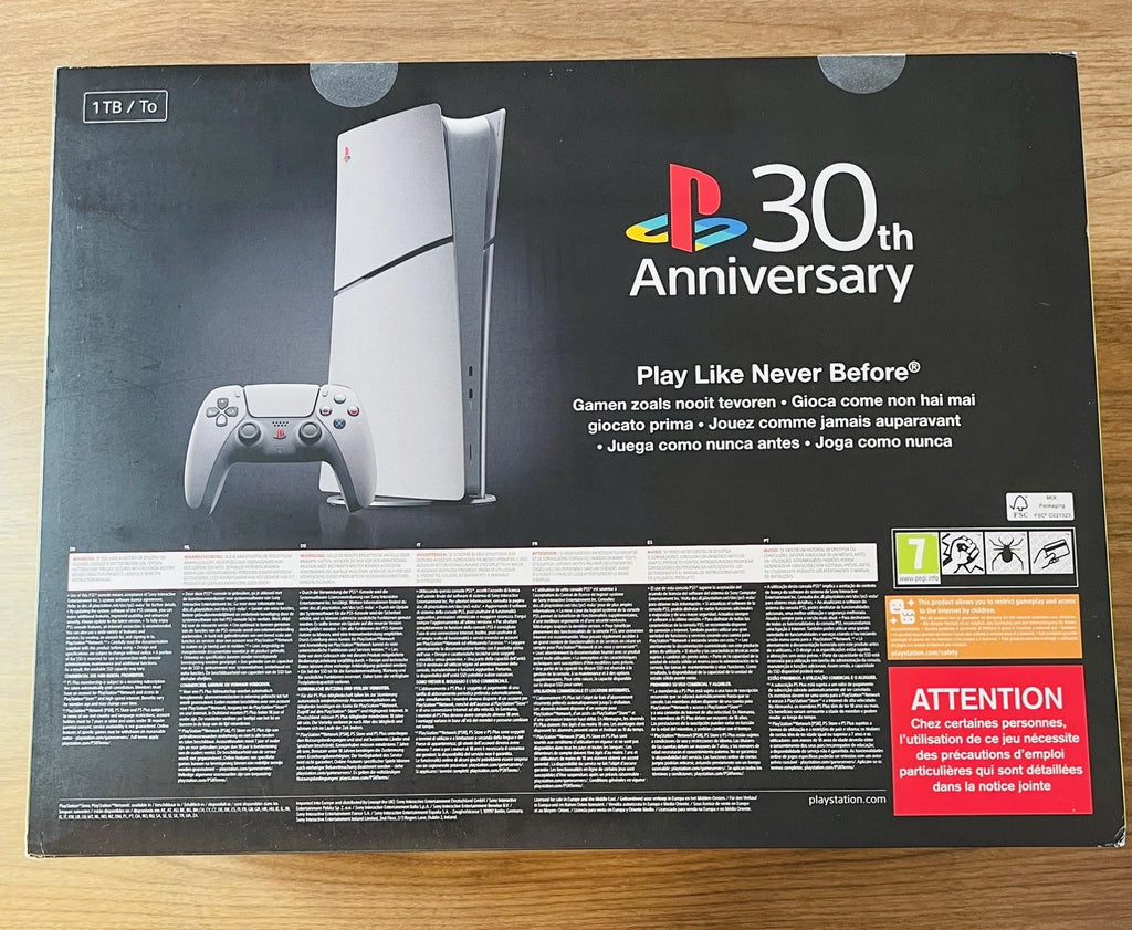 Pack PlayStation 5 Édition Numérique Slim 1 To – Édition Limitée 30ème Anniversaire + Lecteur de Disque Externe