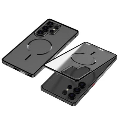 Coque Magnétique Bumper Métal Transparente – Samsung Galaxy S26 Ultra, S25, S24, S23