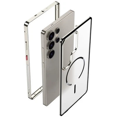 Coque Magnétique Bumper Métal Transparente – Samsung Galaxy S26 Ultra, S25, S24, S23