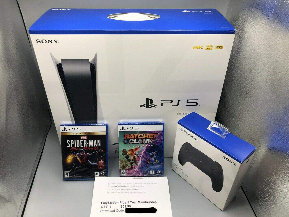 Pack Console PlayStation 5 Pro 2 To (Occasion) + 2 Manettes + 5 Jeux Inclus