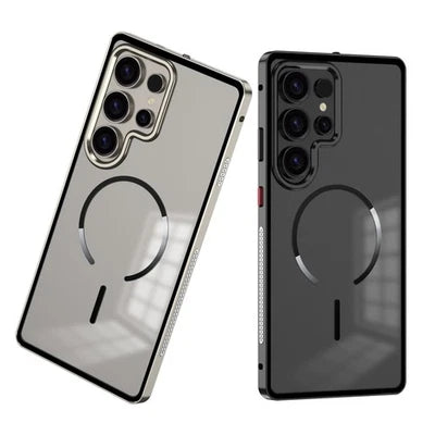 Coque Magnétique Bumper Métal Transparente – Samsung Galaxy S26 Ultra, S25, S24, S23