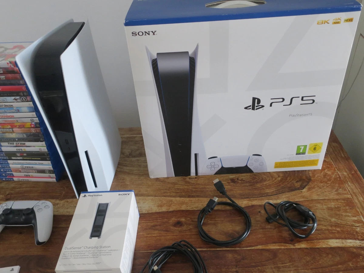 Pack Ultime PlayStation 5 (Standard 825Go) + Station de Charge Officielle SONY + Collection de 35+ Jeux - Excellent État