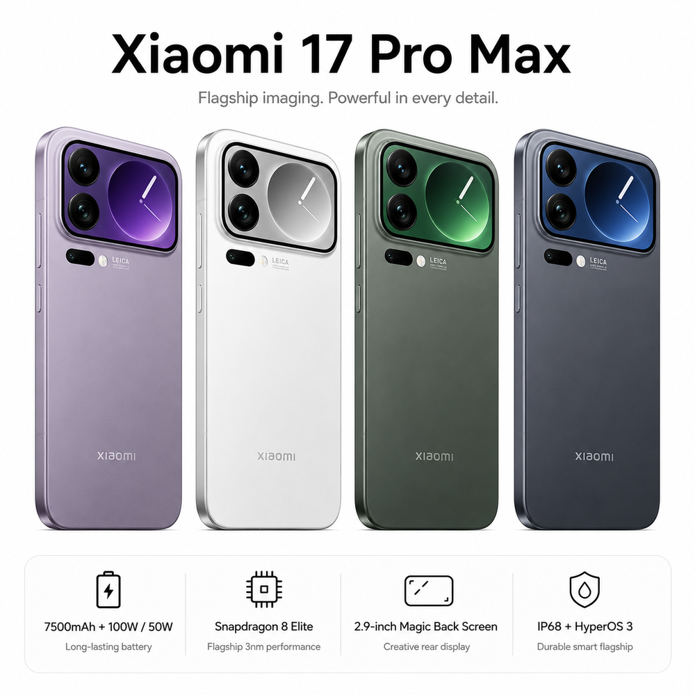 Smartphone Xiaomi 17 Pro Max 5G (1 To / 16 Go RAM) – Débloqué Tout Opérateur