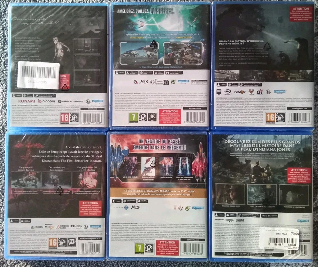 Lot de 6 Jeux PS5 Rares & Incontournables - Neufs sous Blister (Version Française)
